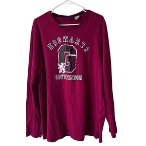 Harry Potter Gryffindor Hogwarts Graphic Long Sleeve Tee Maroon XL A-058
